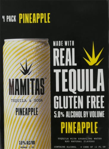 Mamitas Pineapple Tequila & Soda Sparkling Water Perspective: front