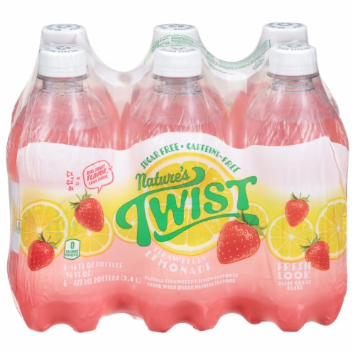 Nature's Twist Sugar & Caffeine Free Strawberry Lemonade Flavored Drink Perspective: front