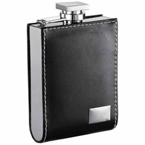 Visol VF1101 Wallet Black Leatherette 6oz Liquor Flask with Engraving ...