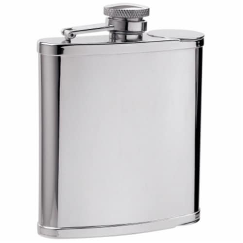 Visol VF2077 Visol Two Shot Cups in Flask - 6 oz -2 built in shot cups Perspective: front
