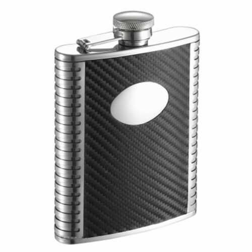 Visol VF3006 Monte Carbon Fiber Leather Liquor Flask - 6 oz Perspective: front