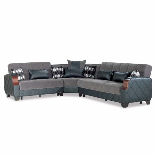 MOLINA SECTIONAL FLOKET GRAY Perspective: front