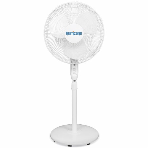 Hurricane Supreme 16 3 Speed Oscillating Stand Pedestal Fan with Remote White 1 Piece QFC