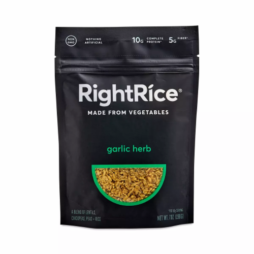 RightRice Garlic Herb Vegetable Based Rice Perspective: front