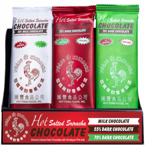 Huy Fong Hot Salted Sriracha Chocolate Bars Variety Pack, 18 ct / 2.5