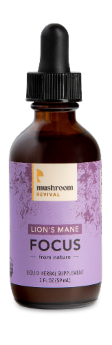 Mushroom Revival Lion's Mane Focus Liquid Herbal Supplement Perspective: front