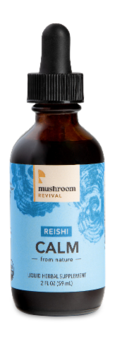 Mushroom Revival Reishi Calm Liquid Herbal Supplement Perspective: front