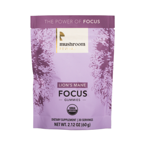 Mushroom Revival Lion's Mane Focus Gummies Perspective: front