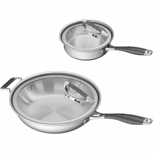 CookCraft CCB-7012 Candace Stainless Steel Cookware Set, Gray - 4 Piece Perspective: front
