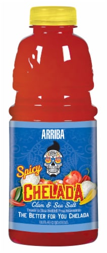Arriba® Spicy Chelada Clam & Sea Salt Tomato Juice Blend Perspective: front