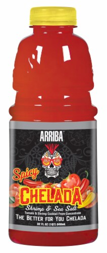 Arriba Spicy Chelada Shrimp & Sea Salt Tomato Juice Blend Perspective: front
