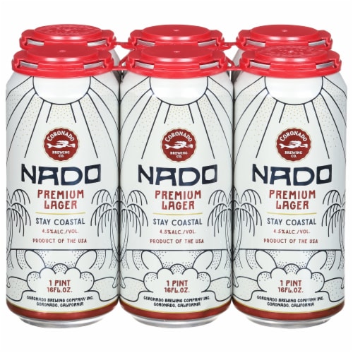 Coronado Brewing Company Nado Premium Lager Beer Cans Perspective: front