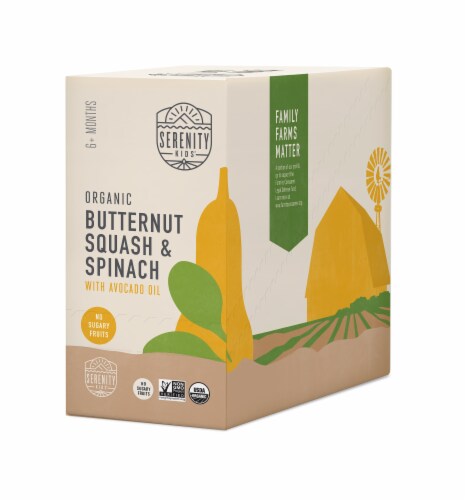 Serenity Kids Organic Butternut Squash & Spinach Baby Food Pouches Perspective: front