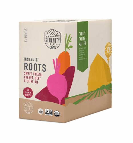 Serenity Kids Organic Roots Baby Food Pouches Perspective: front