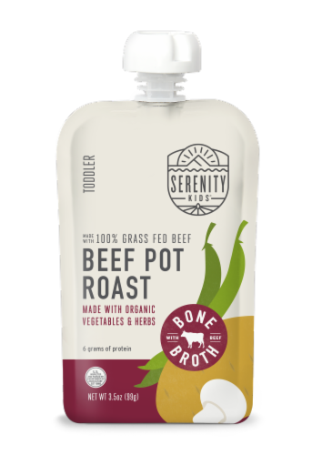 Serenity Kids Pouch Beef Pot Roast Baby Food Perspective: front