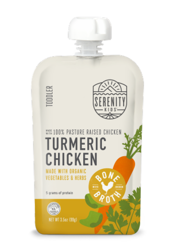 Serenity Kids Turmeric Chicken Pouch Baby Food Perspective: front