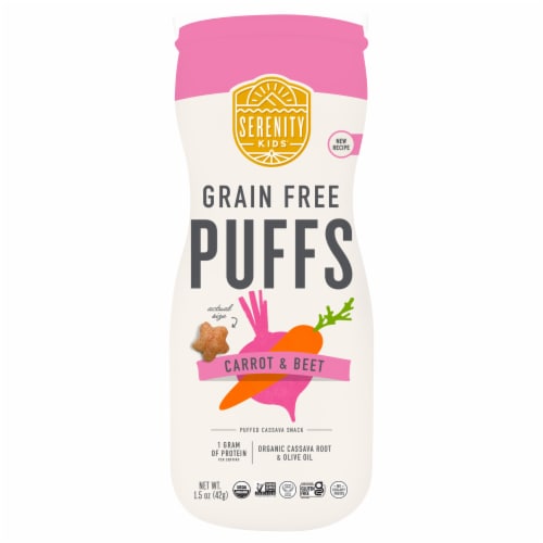 Serenity Kids Carrot & Beet Grain Free Puffs Snack Perspective: front