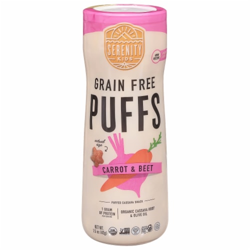 Serenity Kids Grain Free Puffs, Carrot & Beet, 1.5oz Perspective: front