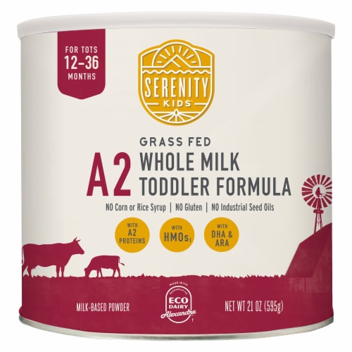 Serenity Kids 12-36 Months Grass Fed A2 Whole Milk Toddler Formula Perspective: front