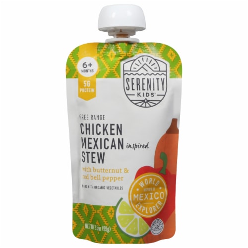 Serenity Kids Chicken Mexican Stew with Organic Vegetables Pouch, 3.5oz Perspective: front