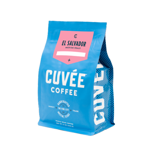 Cuvee El Salvador Medium Roast Whole Bean Coffee Perspective: front
