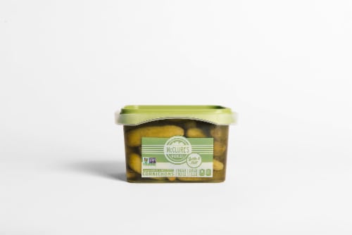 McClure's® Garlic & Dill Cornichon Pickles Perspective: front