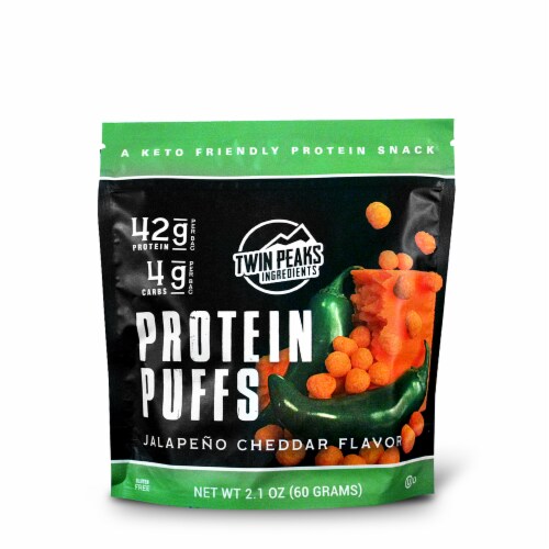 Twin Peaks Ingredients Jalapeno Cheddar Protein Puffs Perspective: front