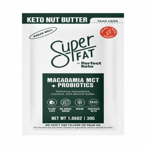 Super Fat Macadamia MCT + Probiotic Perspective: front