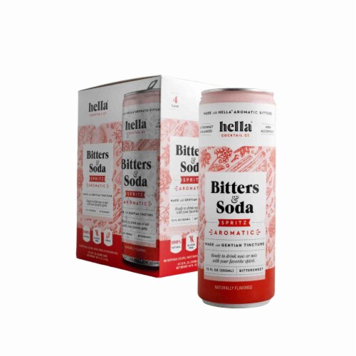 Hella Cocktail Co. Bitters & Soda Non-Alcoholic Spritz Perspective: front