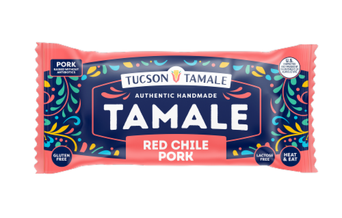 Tucson Tamale Red Chile Pork Tamale Perspective: front