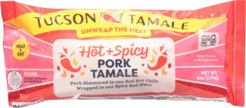 Tucson Tamale Hot & Spicy Pork Tamale Perspective: front