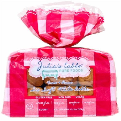 Julia's table Gluten Free Soft White Rolls 6 Count Perspective: front