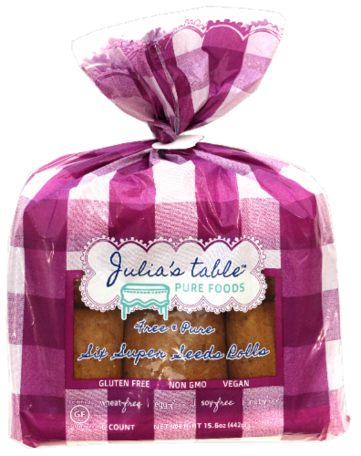 Julia's table Gluten Free Super Seed Rolls 6 Count Perspective: front