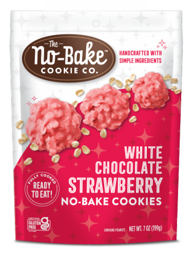 The No-Bake Cookie Co.™  Gluten-Free White Chocolate Strawberry No Bake Cookies Perspective: front