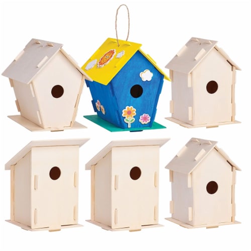 Neliblu 12 DIY Wood Birdhouse Kits - Crafts for Girls & Boys, Bird House Kit  - Fry's Food Stores