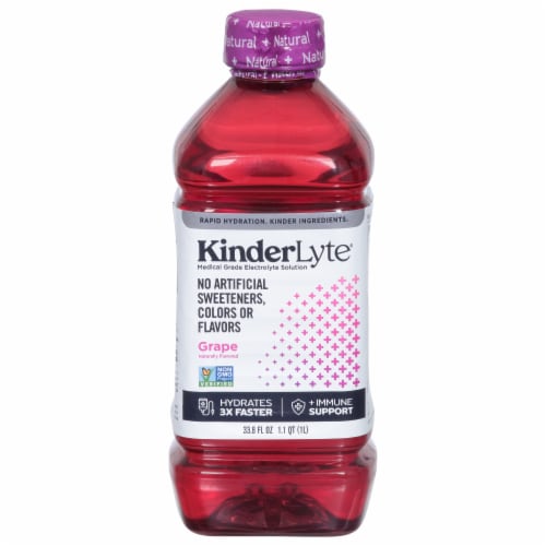Knderlyte Natural Grape Flavored Oral Electrolyte Solution Perspective: front