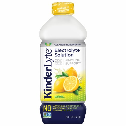Kinderlyte® Natural Lemonade Electrolyte Solution Drink Perspective: front