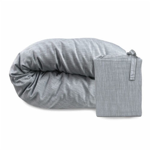 BedVoyage Melange viscose from Bamboo Cotton Duvet Cover, King - Silver Perspective: front