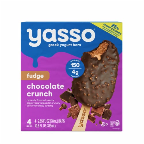 Yasso Chocolate Crunch Frozen Greek Yogurt Bars Perspective: front