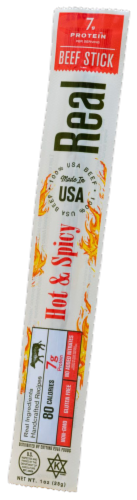 Real Snacks Hot & Spicy Beef Stick Perspective: front