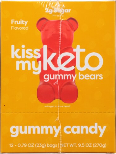 Kiss My Keto Peach Apple & Strawberry Keto Gummies Perspective: front