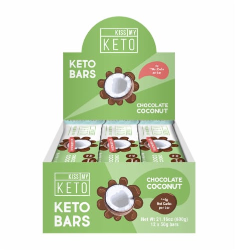 Kiss My Keto Chocolate Coconut Nutrition Bars Perspective: front