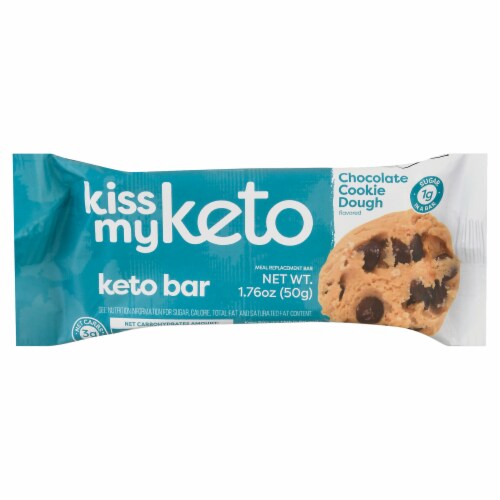Kiss My Keto Chocolate Cookie Dough Keto Bar Perspective: front