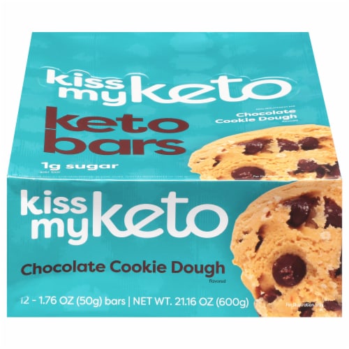Kiss My Keto Chocolate Cookie Dough Keto Bars Perspective: front