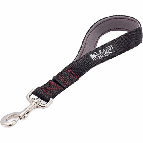 Leashboss Padded Handle Short Dog Leash, Black, 30-in