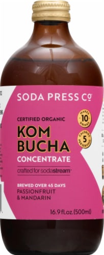 SodaStream® Passionfruit Mandarin Kombucha Concentrate Drink Mix Perspective: front
