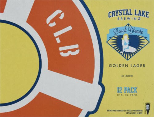 Crystal Lake Brewing Beach Blonde Golden Lager Perspective: front