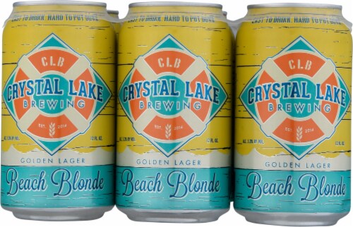 Crystal Lake Brewing Beach Blonde Golden Lager Perspective: front