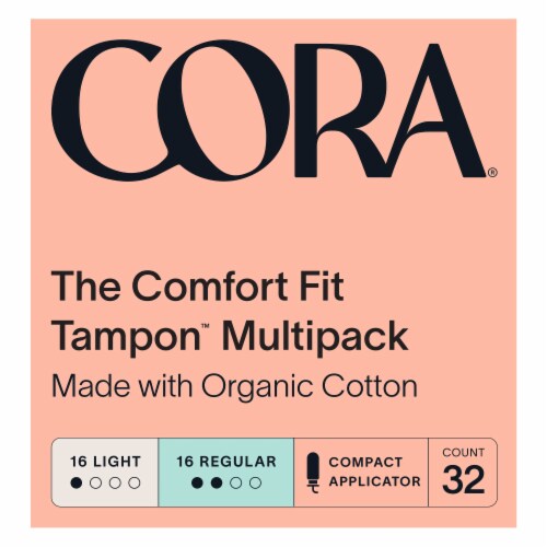 Cora Organic Cotton Tampons Perspective: front