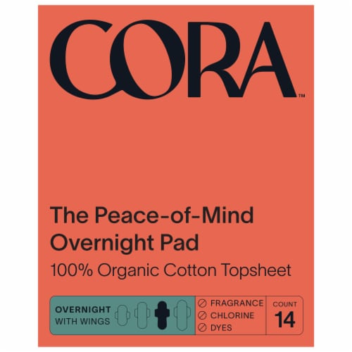 Cora™ Organic Cotton Overnight Pads Perspective: front